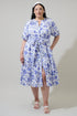Maeve Floral Wynette Tiered Midi Dress Curve